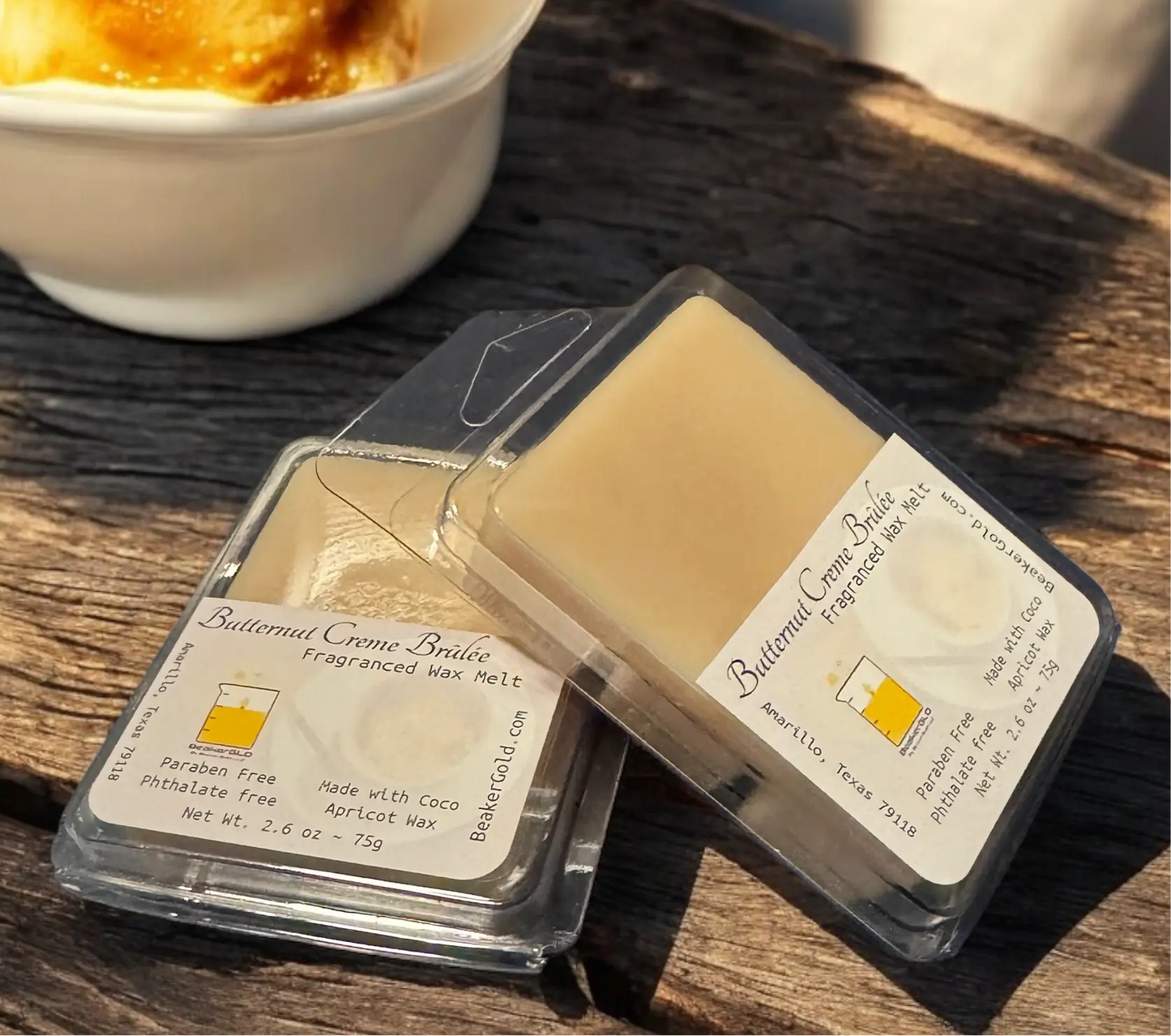 Butternut Créme Brûlée Wax Melts (Set of 2, Net Wt. 2.5 oz each) BeakerGold