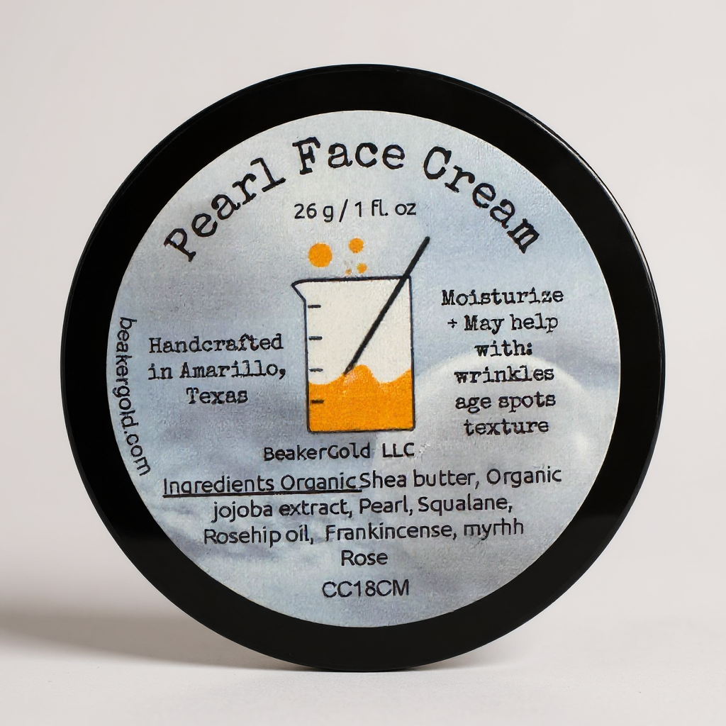 Pearl Face Cream container with label on a light gray background