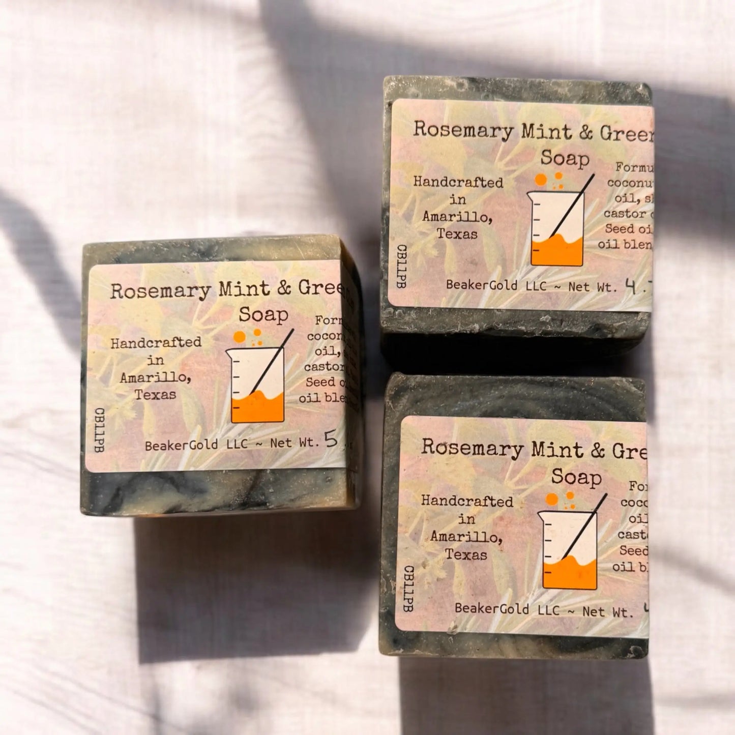 Rosemary & Mint French Green Clay Soap BeakerGold