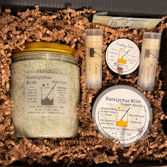 Eucalyptus Mint Spa Gift Set BeakerGold