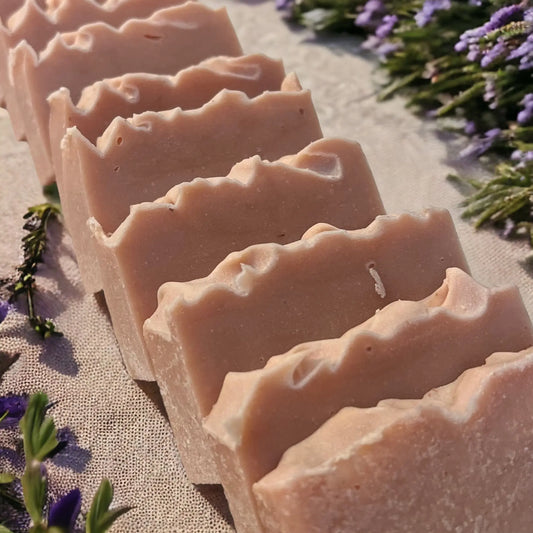 Lavender & Pink Clay Soap BeakerGold