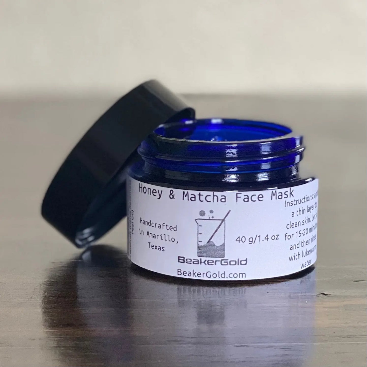 Honey and Matcha Face Mask BeakerGold
