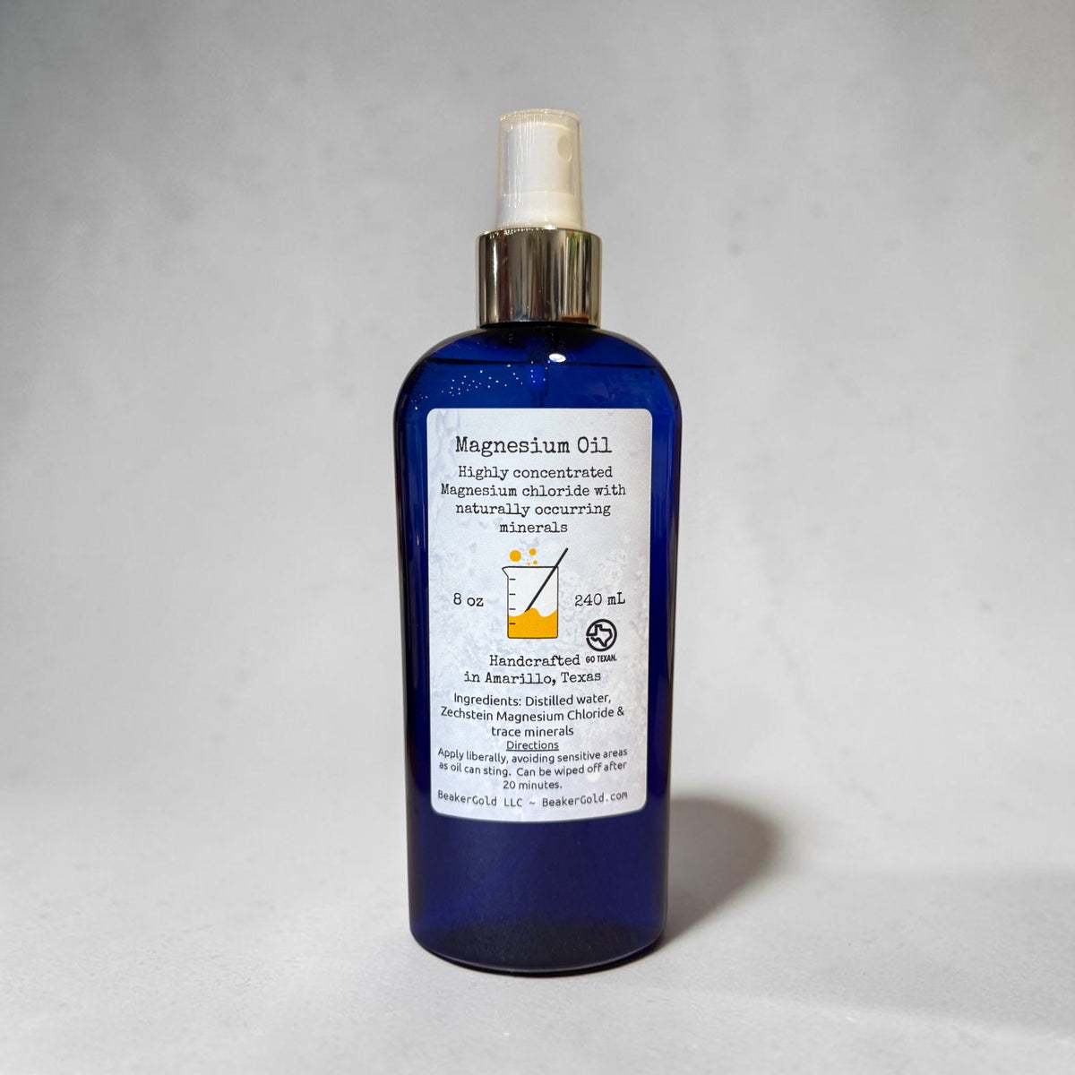 8 oz bottle of 100% Pure Zechstein Magnesium Oil Spray for muscle relief
