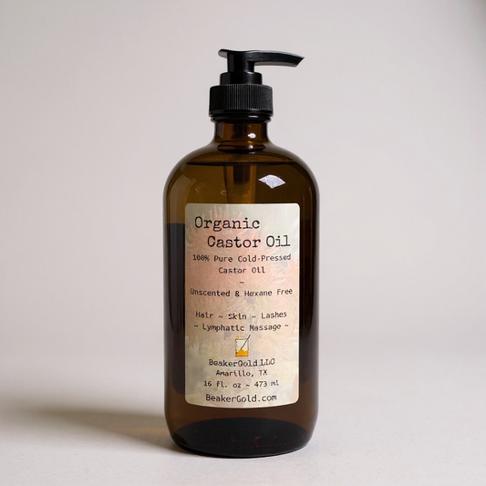 Organic Castor Oil - 16 oz- Cold-Pressed, hexane free