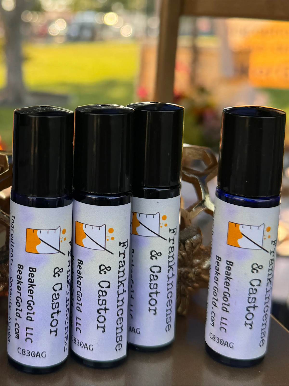 Frankincense & Castor Roller BeakerGold